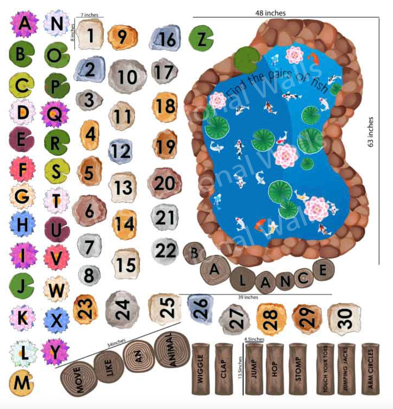 Zen Path letters and numbers floor activity