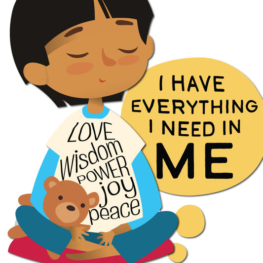 Meditation Child Decal for Sensory Hallway